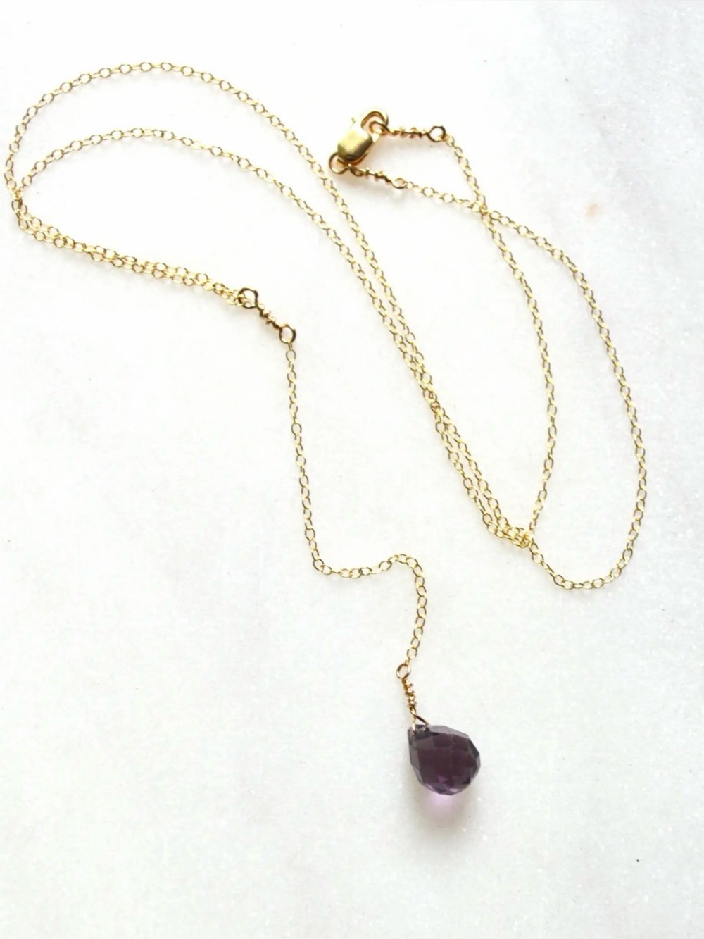 Amethyst Lariat Necklace